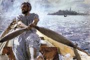 Anders Zorn Kaik oarsman oil